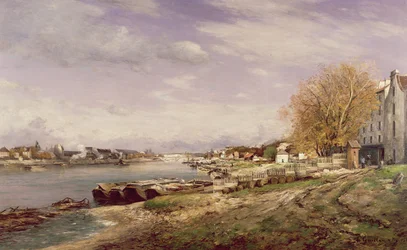 Ansicht des Hafens von Bercy, Paris, 1880